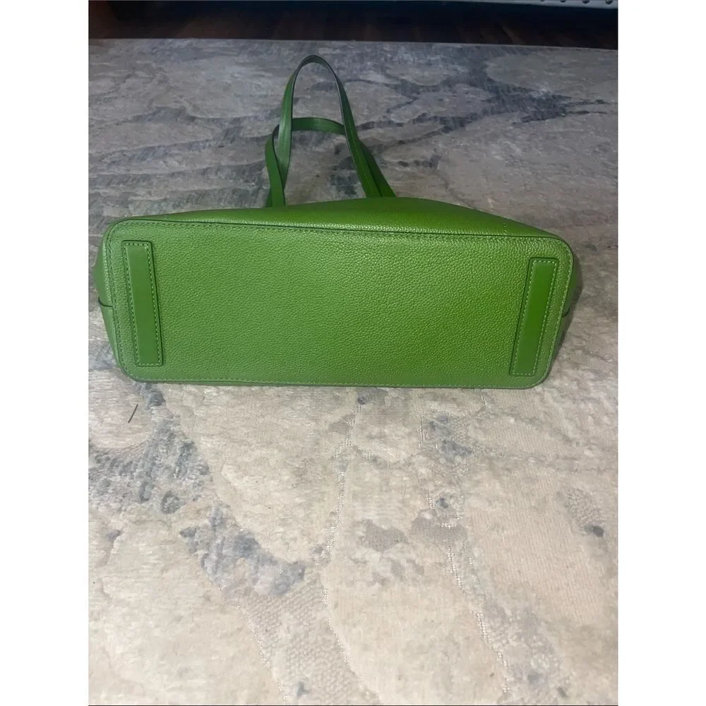 Michael Kors Lime Green Leather Floral Applique Tote